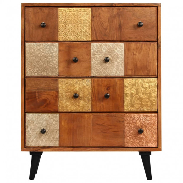 Chest Of Drawers 60x30x75 Cm Solid Acacia Wood Image 3