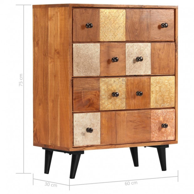 Chest Of Drawers 60x30x75 Cm Solid Acacia Wood Image 8