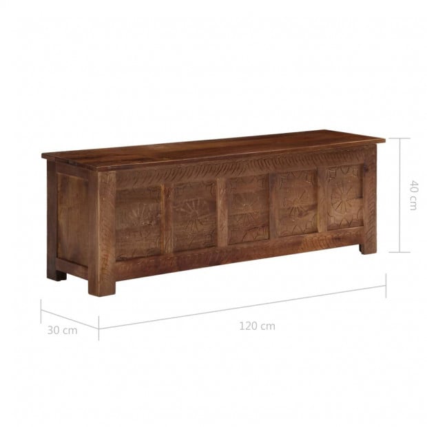 Storage Box 120x30x40 Cm Solid Mango Wood Image 10