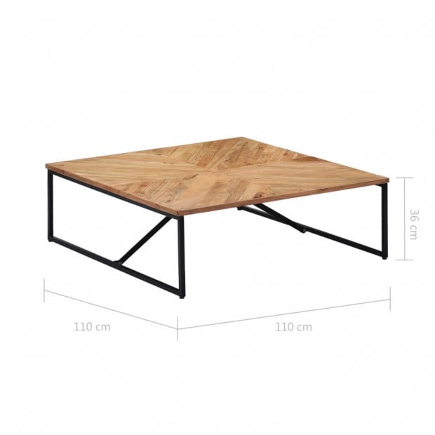 Coffee Table 110x110x36 Cm Solid Acacia Wood Image 8