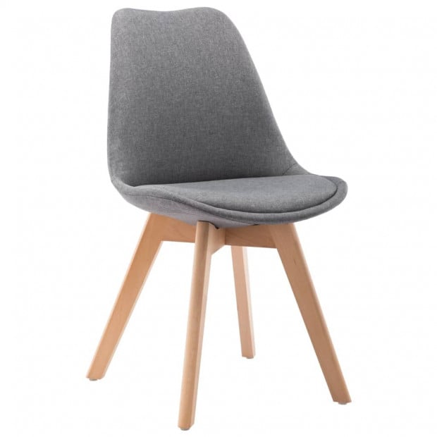 Dining Chairs 6 Pcs Light Grey Fabric Image 3