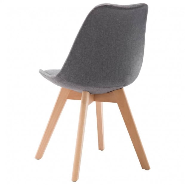 Dining Chairs 6 Pcs Light Grey Fabric Image 6