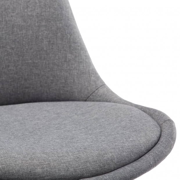 Dining Chairs 6 Pcs Light Grey Fabric Image 7