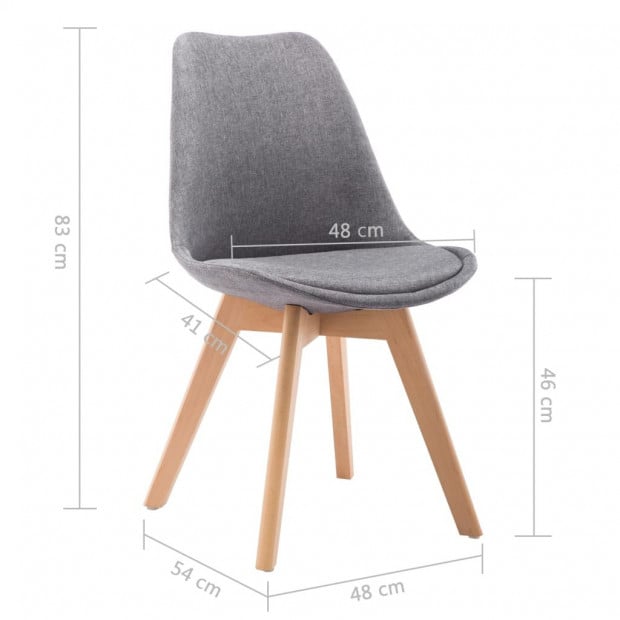 Dining Chairs 6 Pcs Light Grey Fabric Image 8