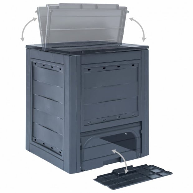 Garden Composter Grey 60x60x73 Cm 260 L Image 5