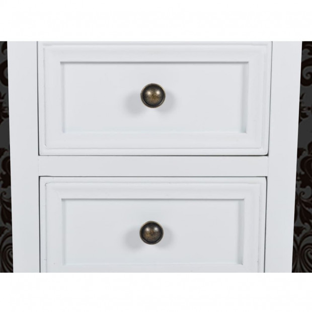 Nightstands 4 Pcs With 2 Drawers Mdf White Image 3