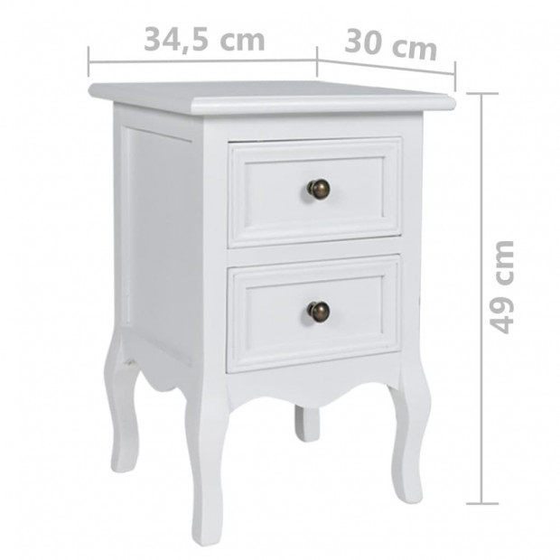 Nightstands 4 Pcs With 2 Drawers Mdf White Image 5