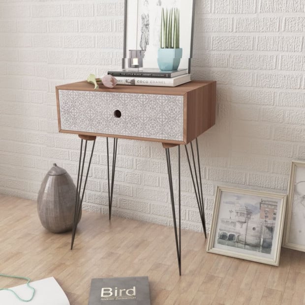 Nightstands With Drawer 2 Pcs Brown Image 2