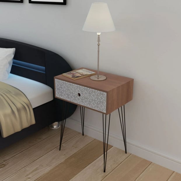 Nightstands With Drawer 2 Pcs Brown Image 3
