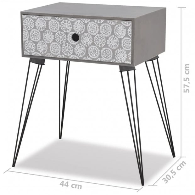 Nightstands With Drawer 2 Pcs Grey Image 7