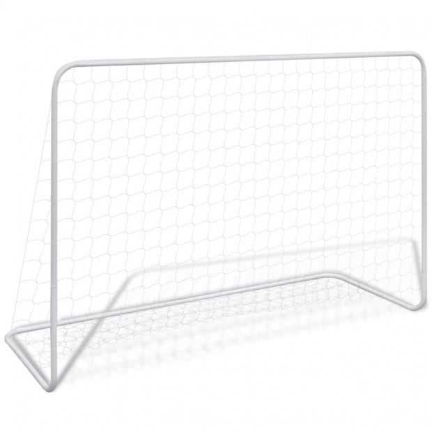 Football Goals 2 Pcs With Nets 182x61x122 Cm Steel White Image 2