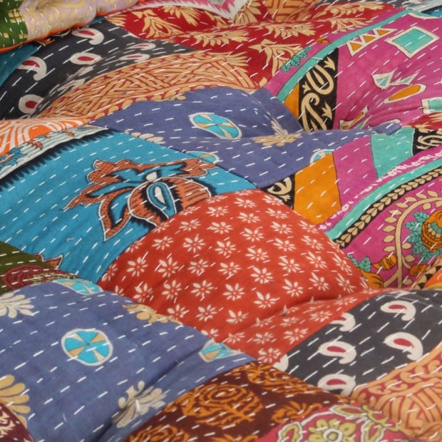 Pallet Sofa Cushion Multicolour Fabric Patchwork Image 2