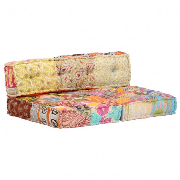 Pallet Sofa Cushion Multicolour Fabric Patchwork Image 11