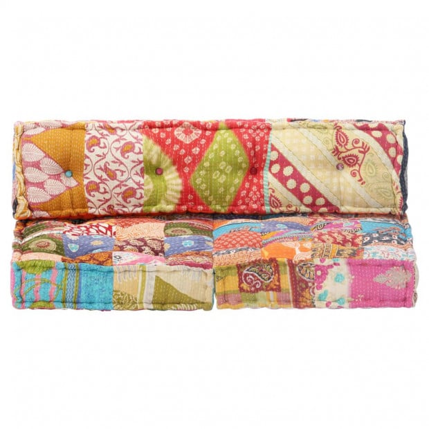 Pallet Sofa Cushion Multicolour Fabric Patchwork Image 4