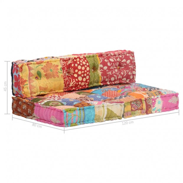 Pallet Sofa Cushion Multicolour Fabric Patchwork Image 6