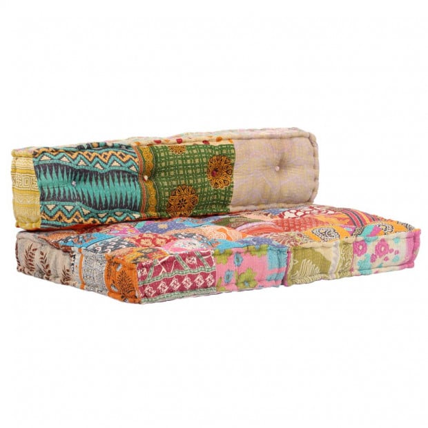 Pallet Sofa Cushion Multicolour Fabric Patchwork Image 7