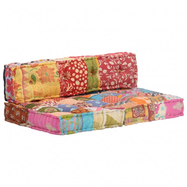 Pallet Sofa Cushion Multicolour Fabric Patchwork Image 8