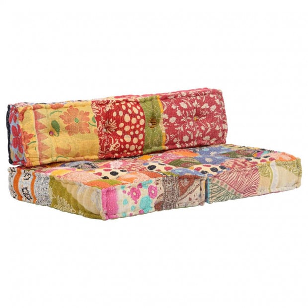 Pallet Sofa Cushion Multicolour Fabric Patchwork Image 9