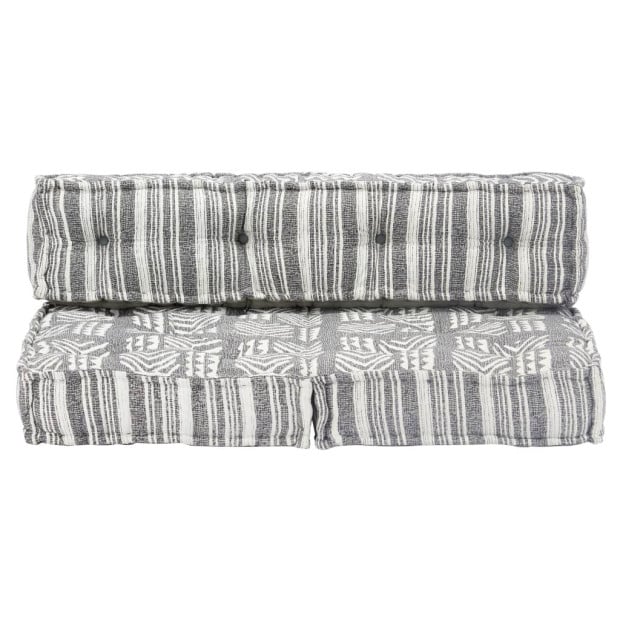 Pouffe Grey Stripe Fabric Image 2