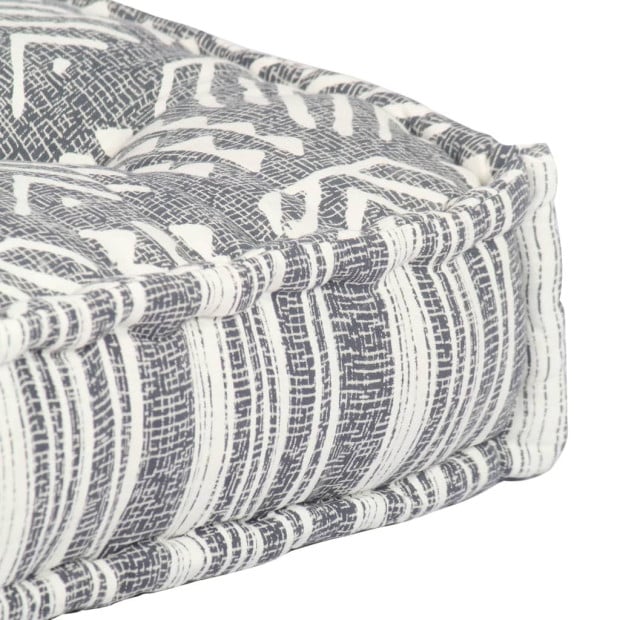 Pouffe Grey Stripe Fabric Image 4