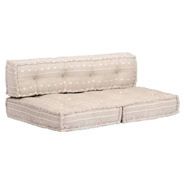 Pouffe Beige Fabric