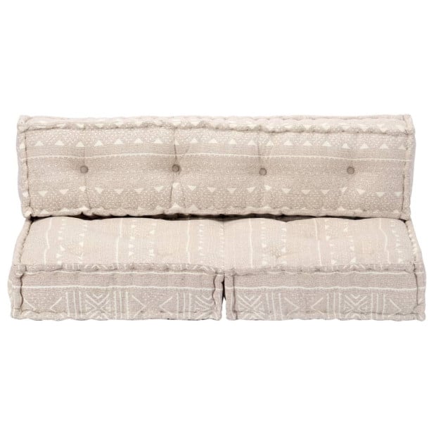 Pouffe Beige Fabric Image 2