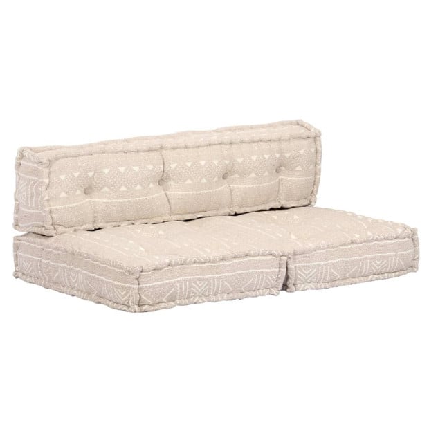 Pouffe Beige Fabric Image 7
