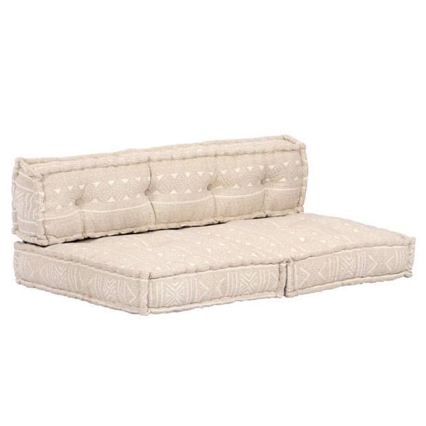 Pouffe Beige Fabric Image 8