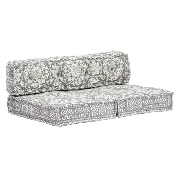 Pouffe Light Grey Fabric