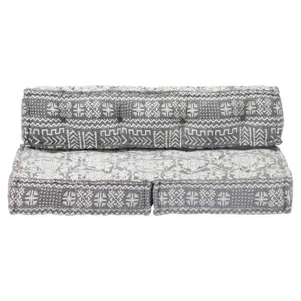 Pouffe Light Grey Fabric Image 2