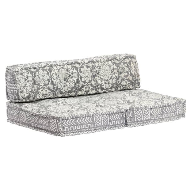 Pouffe Light Grey Fabric Image 5