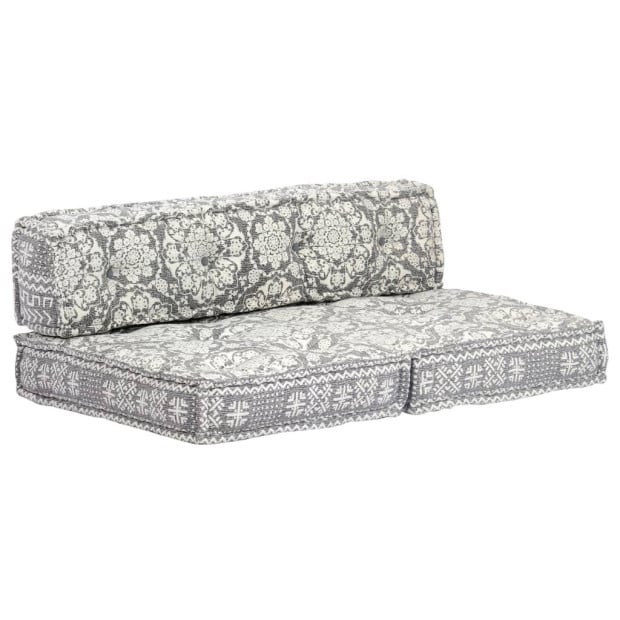 Pouffe Light Grey Fabric Image 6