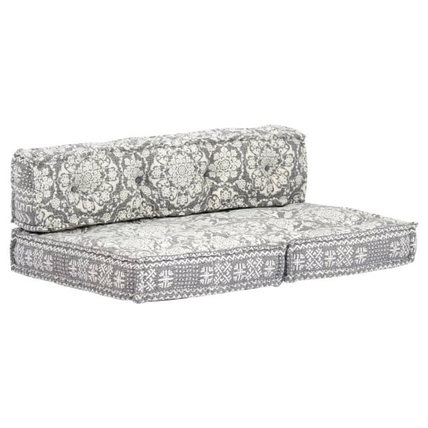 Pouffe Light Grey Fabric Image 7