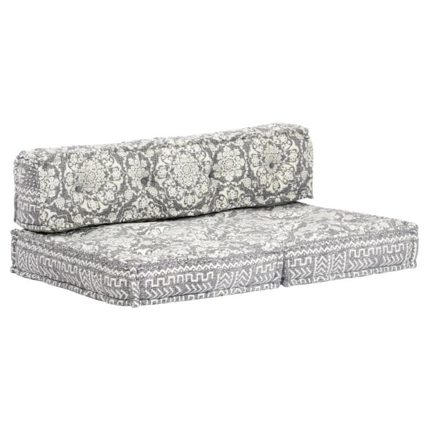 Pouffe Light Grey Fabric Image 8