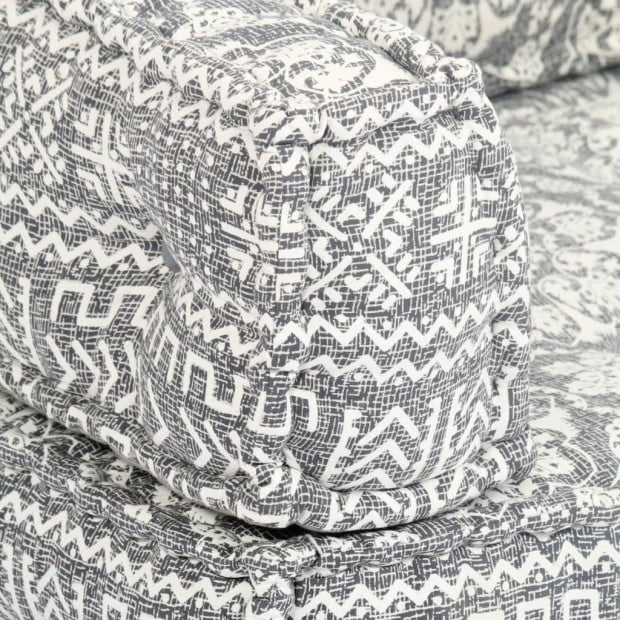 Pouffe Light Grey Fabric Image 2