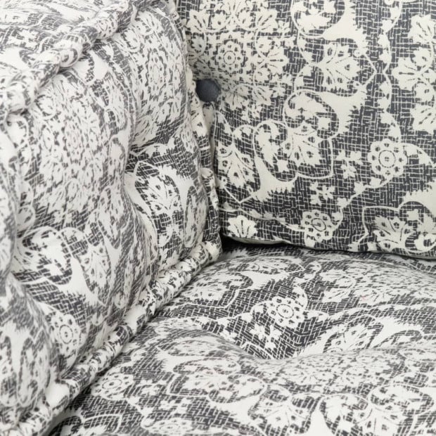 Pouffe Light Grey Fabric Image 3