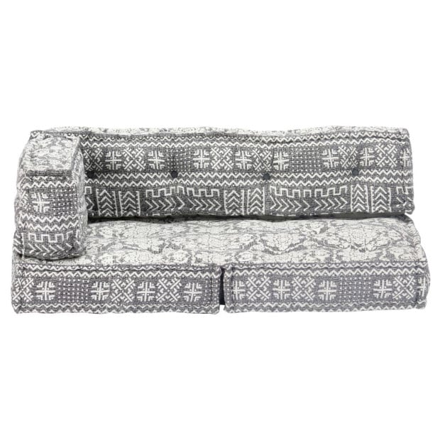 Pouffe Light Grey Fabric Image 4
