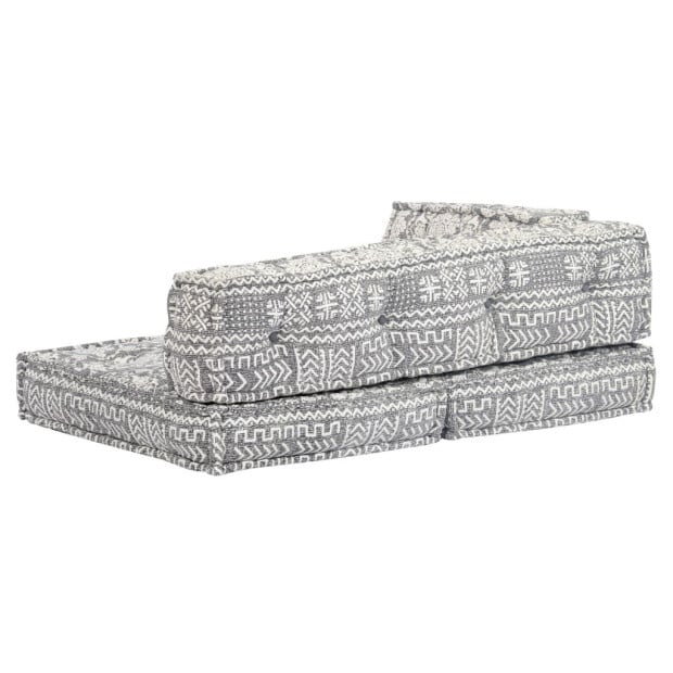 Pouffe Light Grey Fabric Image 5