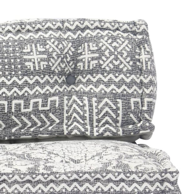 Pouffe Light Grey Fabric Image 6