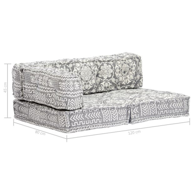 Pouffe Light Grey Fabric Image 7