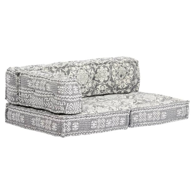 Pouffe Light Grey Fabric Image 10