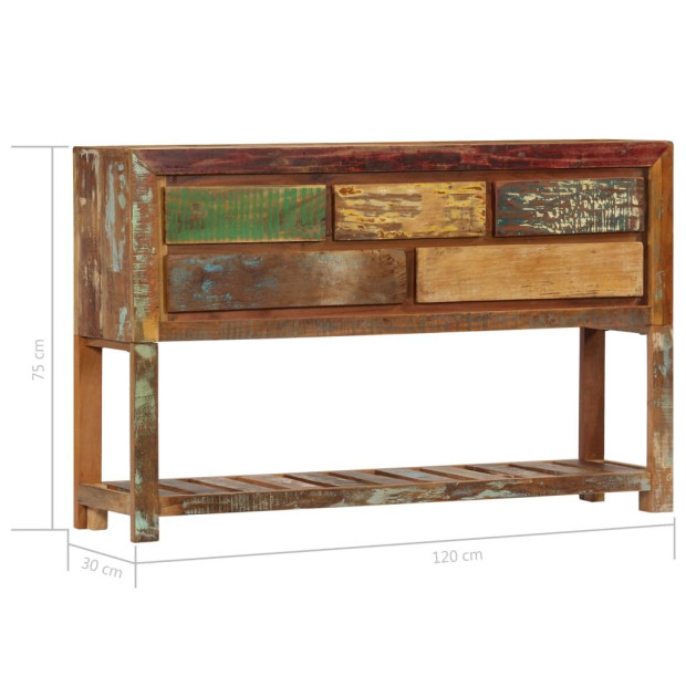 Sideboard 120x30x75 Cm Solid Reclaimed Wood- Natural Image 8