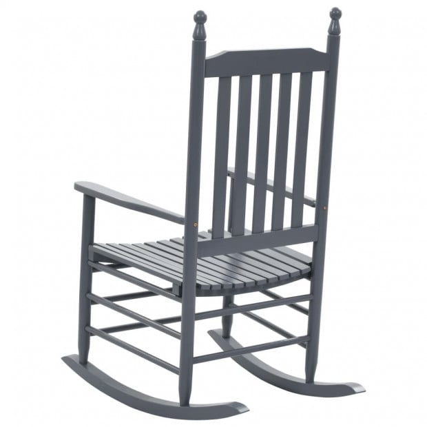 Rocking Chair With Curved Seat Grey Wood Image 4