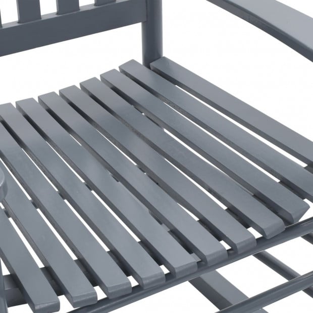 Rocking Chair With Curved Seat Grey Wood Image 6