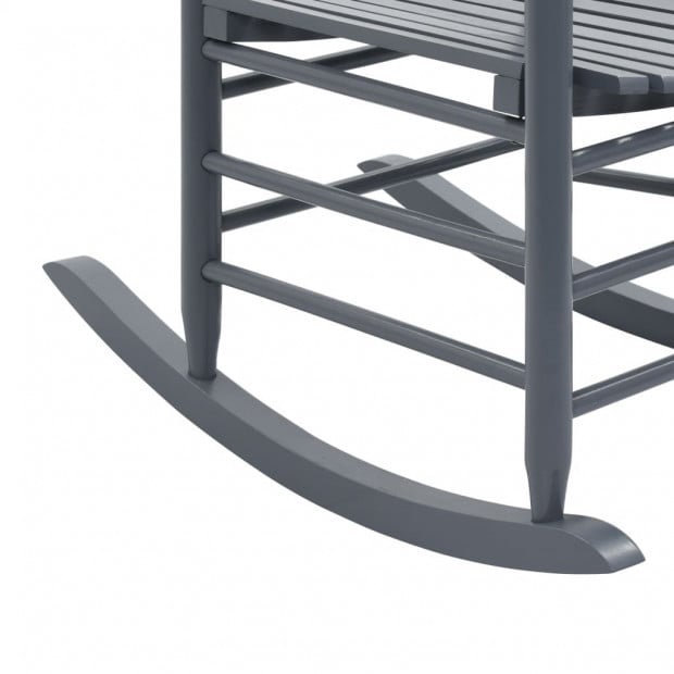Rocking Chair With Curved Seat Grey Wood Image 7