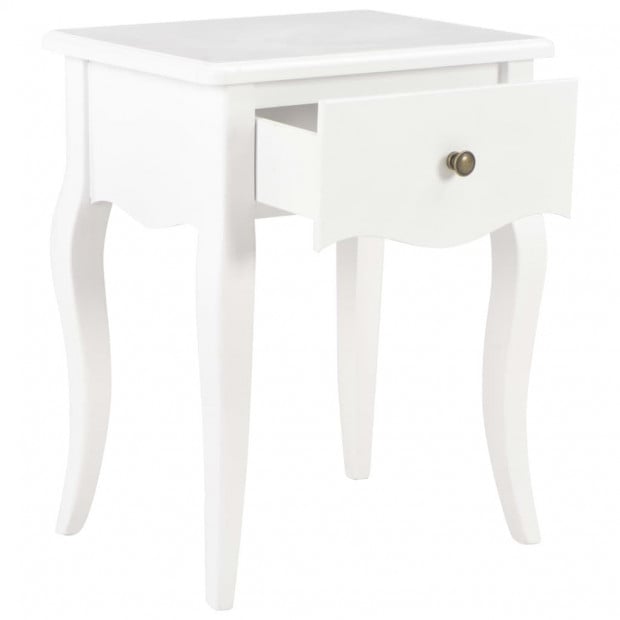 Nightstand White 40x30x50 Cm Solid Pine Wood Image 3