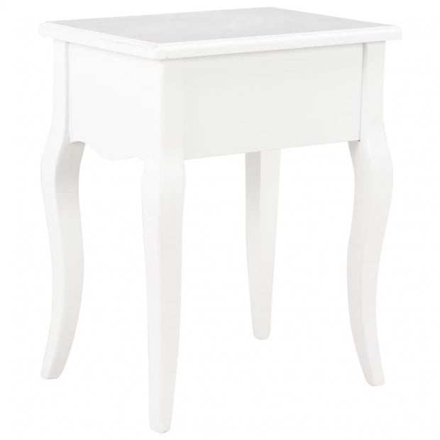 Nightstand White 40x30x50 Cm Solid Pine Wood Image 4