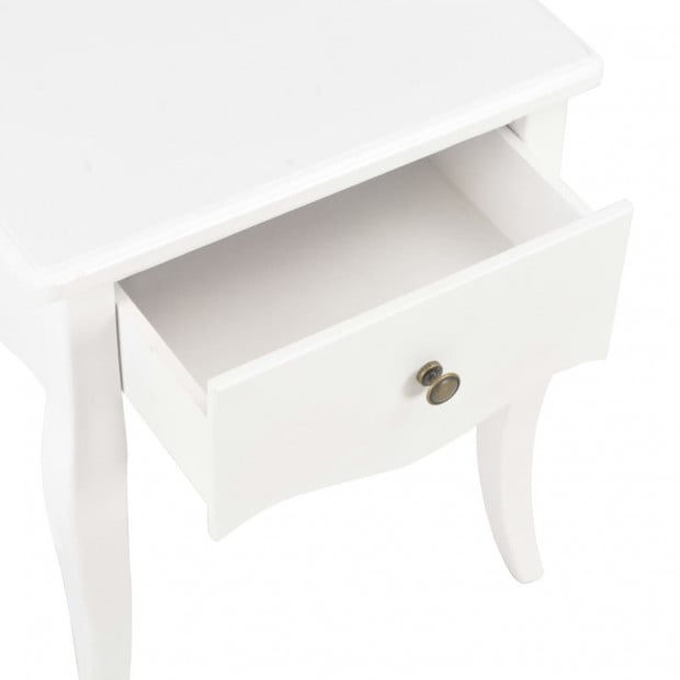 Nightstand White 40x30x50 Cm Solid Pine Wood Image 8