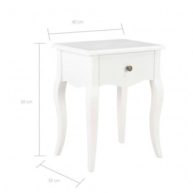 Nightstand White 40x30x50 Cm Solid Pine Wood Image 9