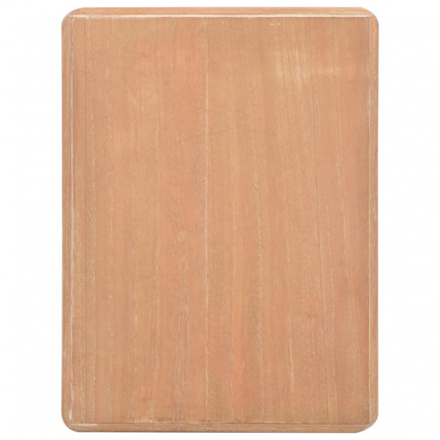 Nightstand White And Brown 40x30x50 Cm Solid Pine Wood Image 6
